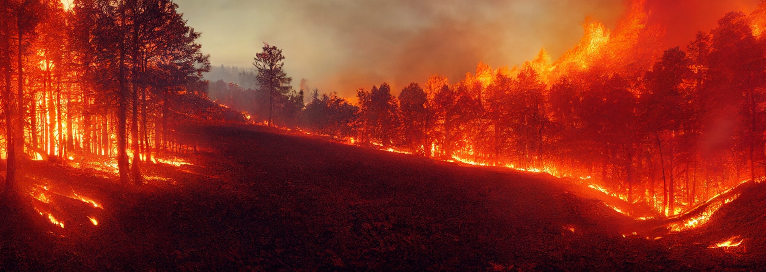 A forest fire.