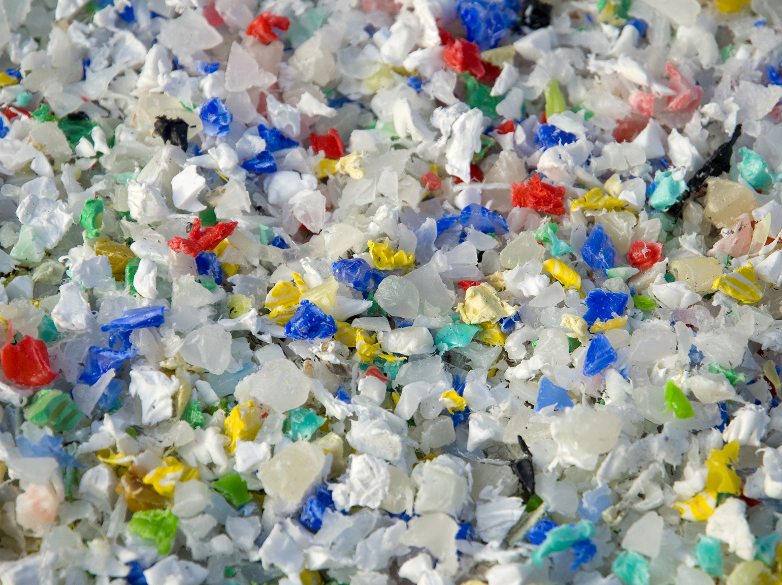 Tiny pieces of plastic from bottles.