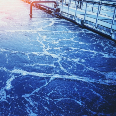 Water in water treatment tank